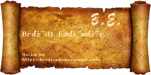 Bródi Edömér névjegykártya